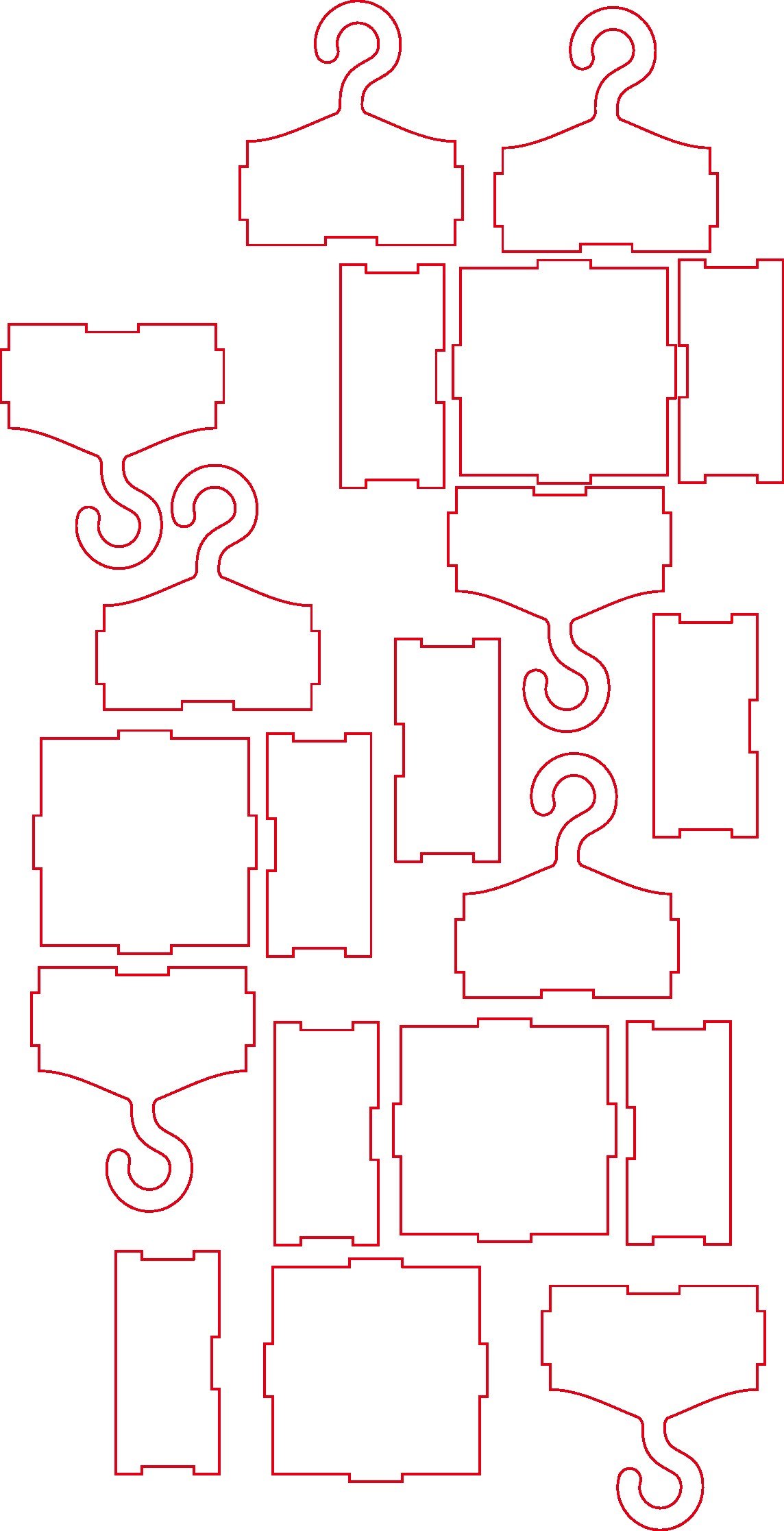 cajas pequeñas con ganchos