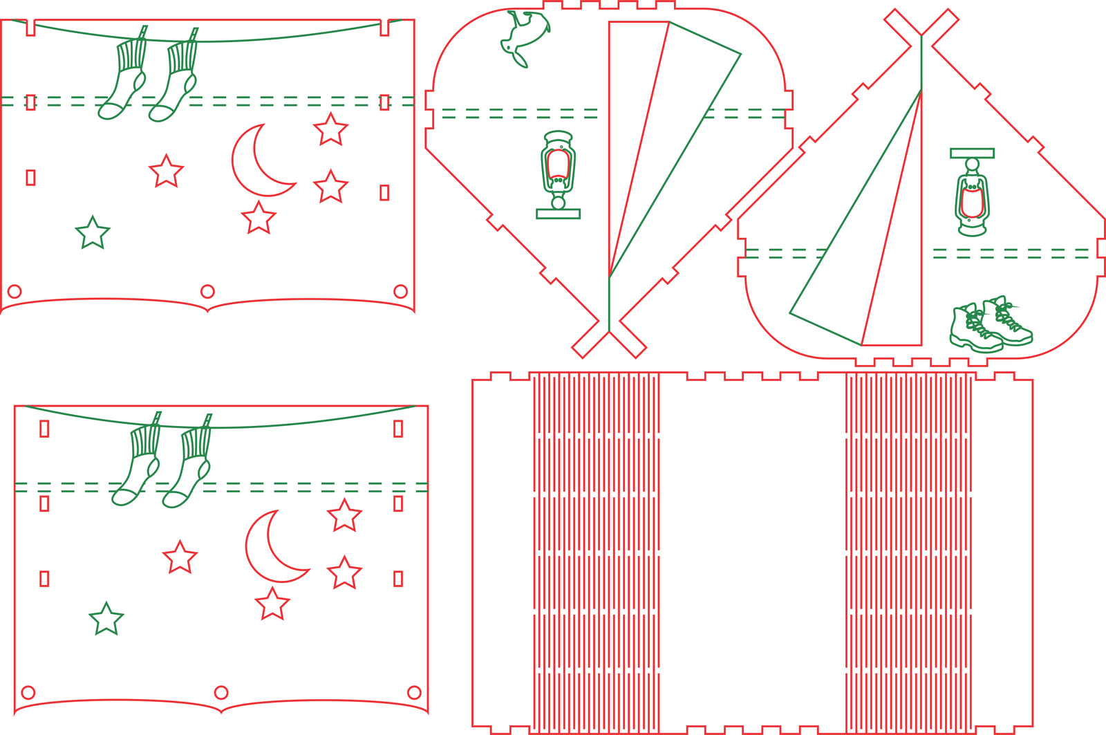 cajita casa de campaña