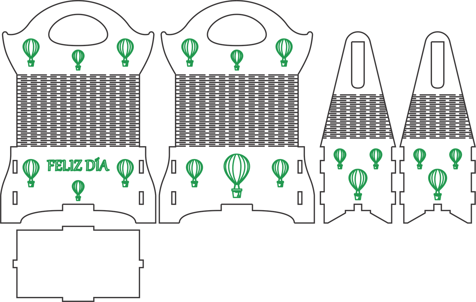 canasta en forma de bolso