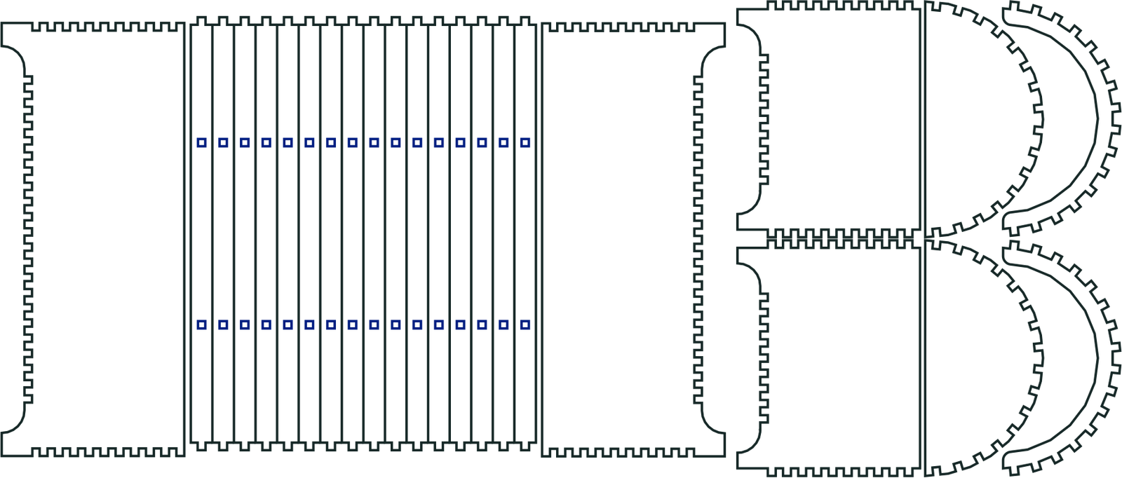 cofre con bisagras vivas