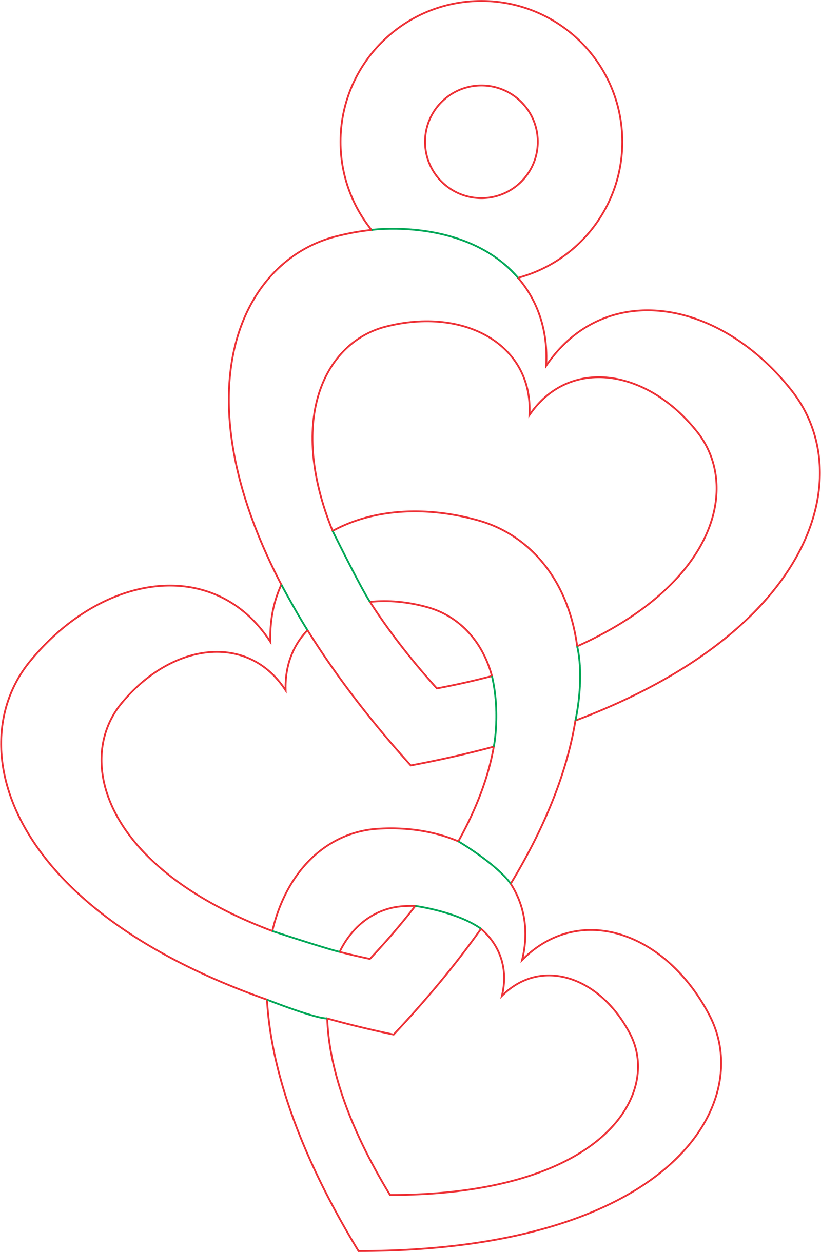 colgante de corazones