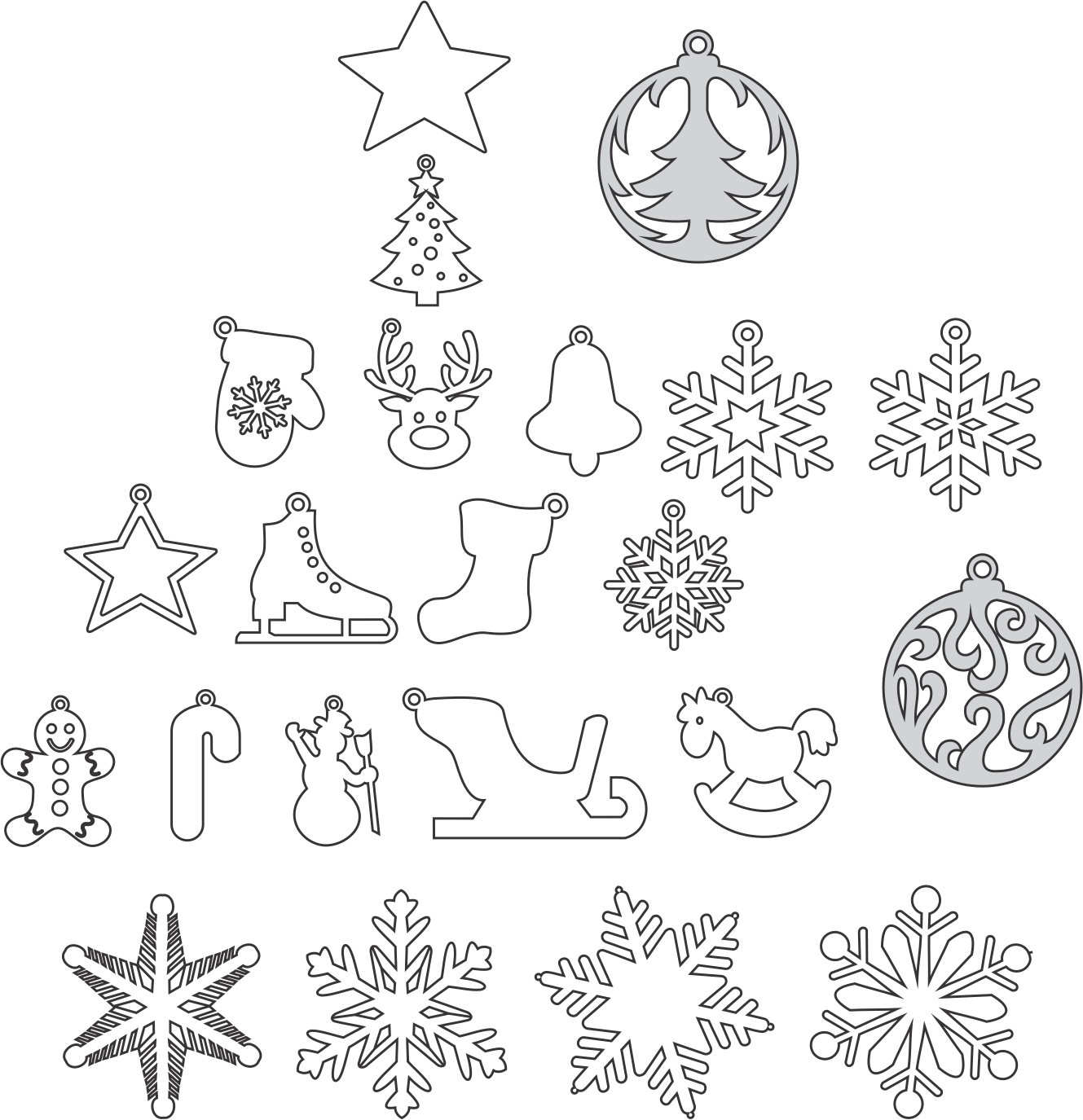 colgantes de artículos invernales