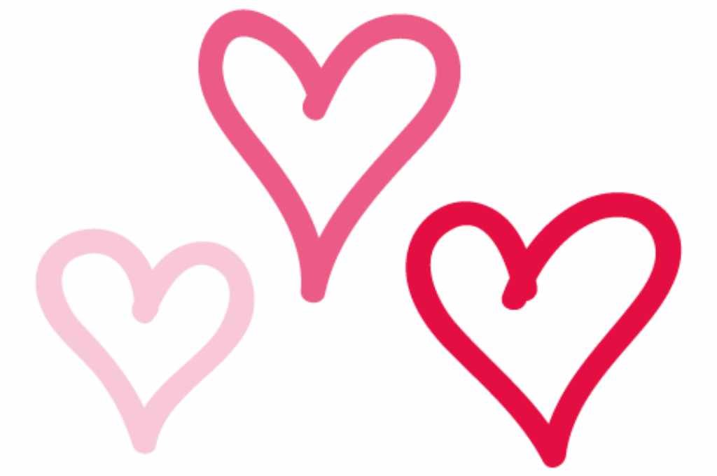 contorno 3 corazones