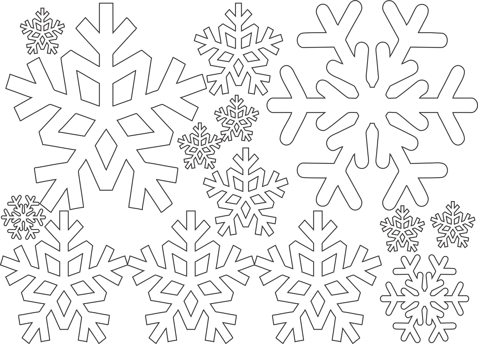 copos de nieve contornos