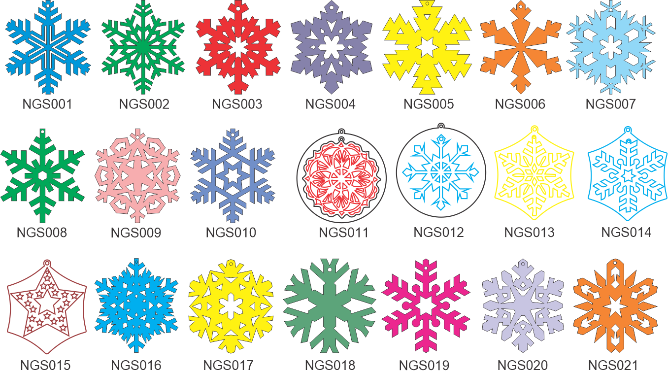 copos de nieve de colores