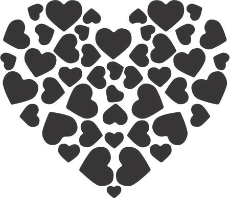 corazón de corazones negros