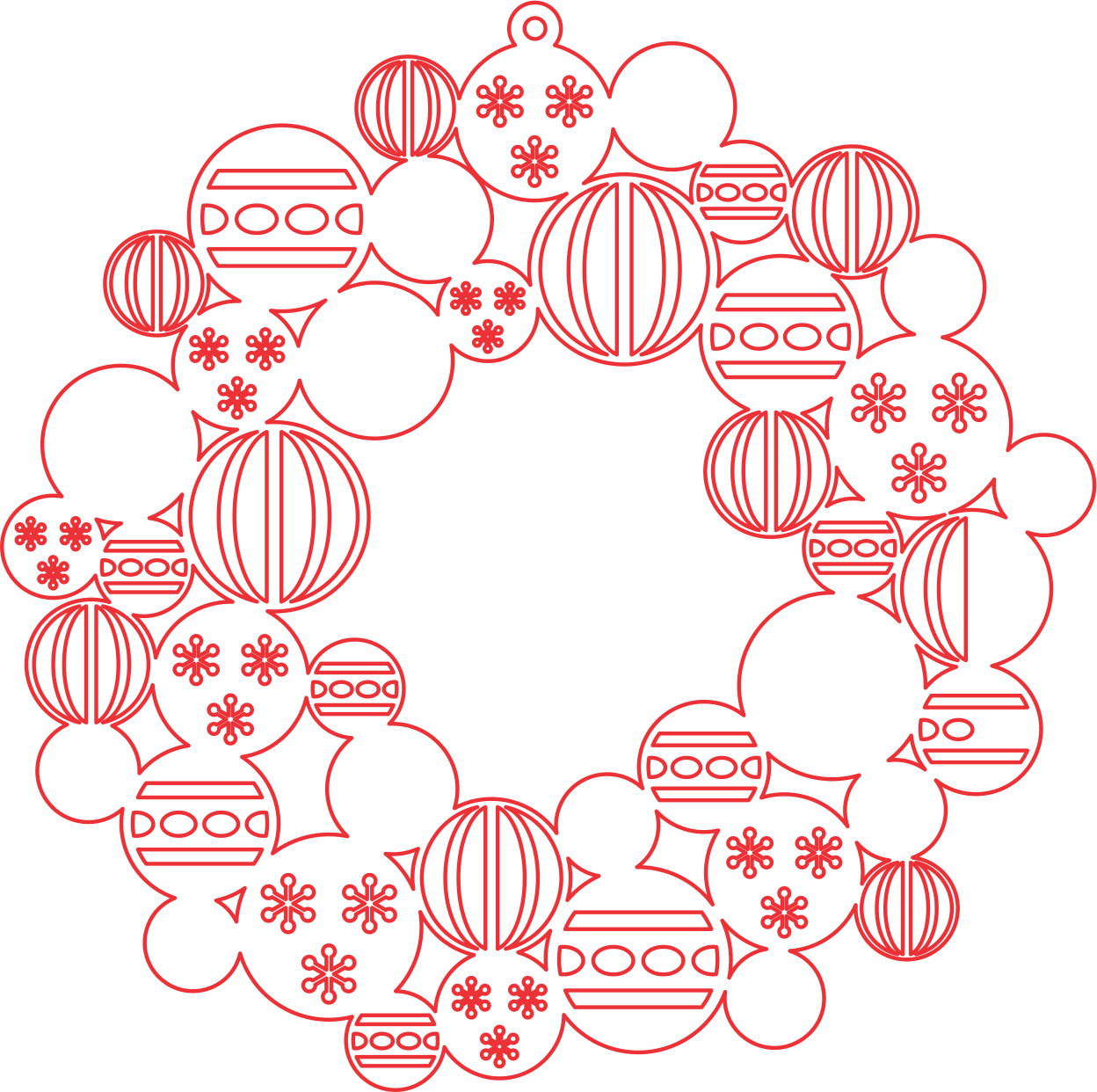 corona navideña de esferas