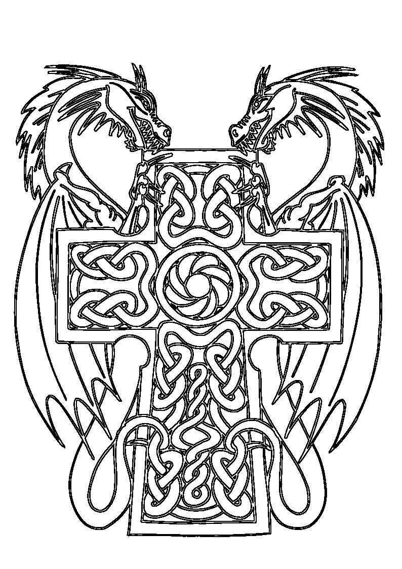cruz celta con dragón
