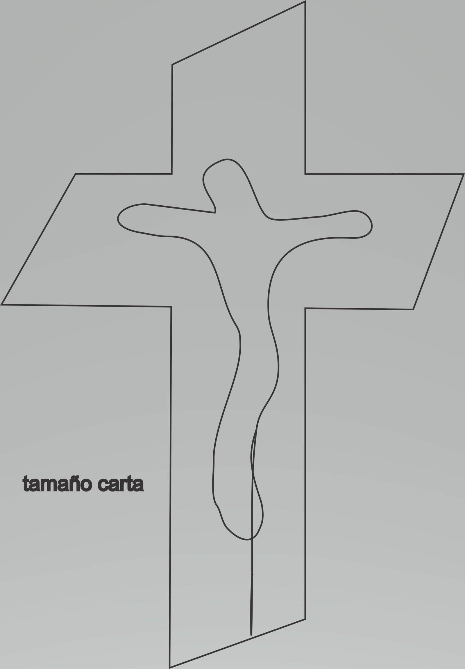 cruz con silueta de jesús