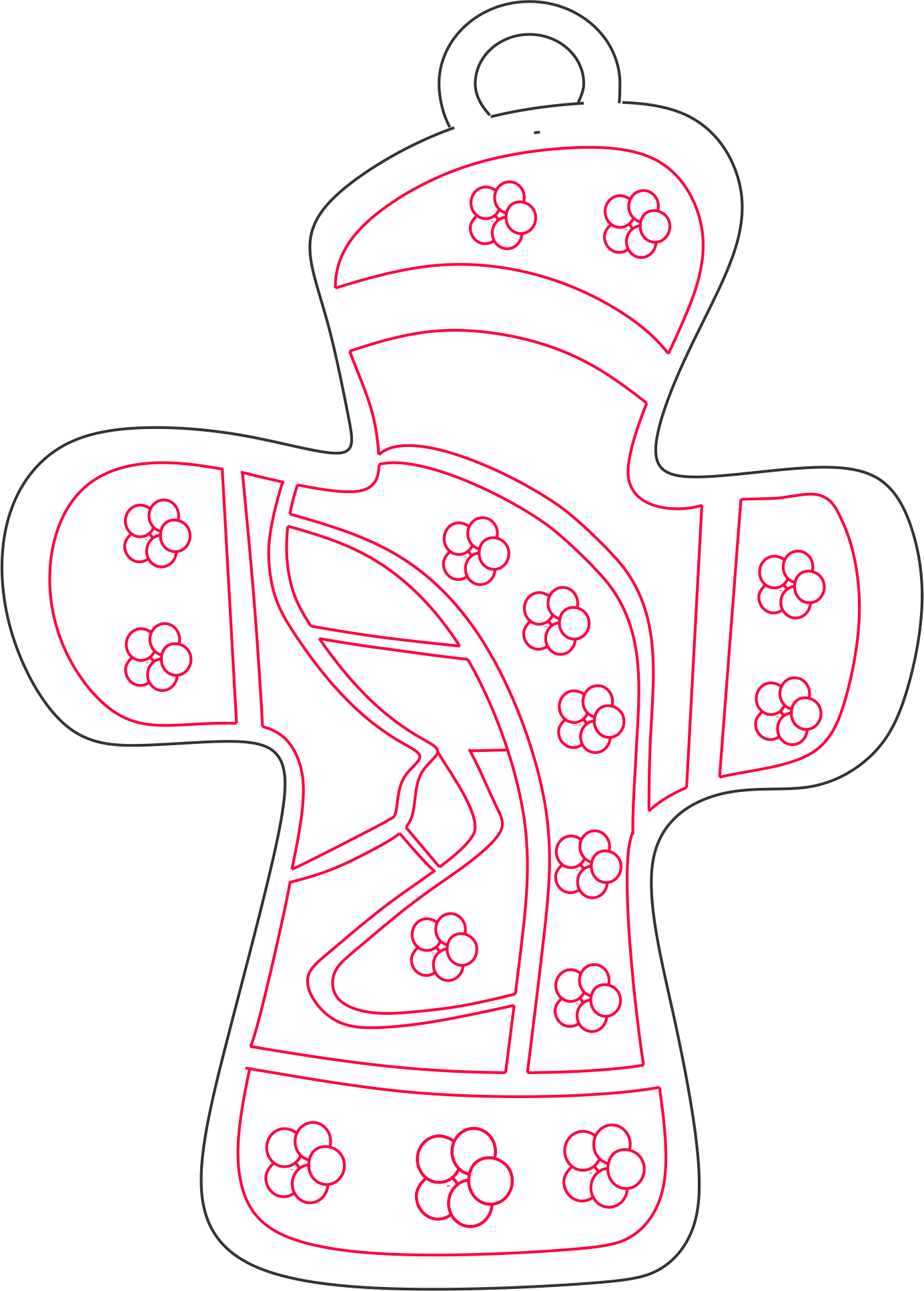 cruz con virgen maría