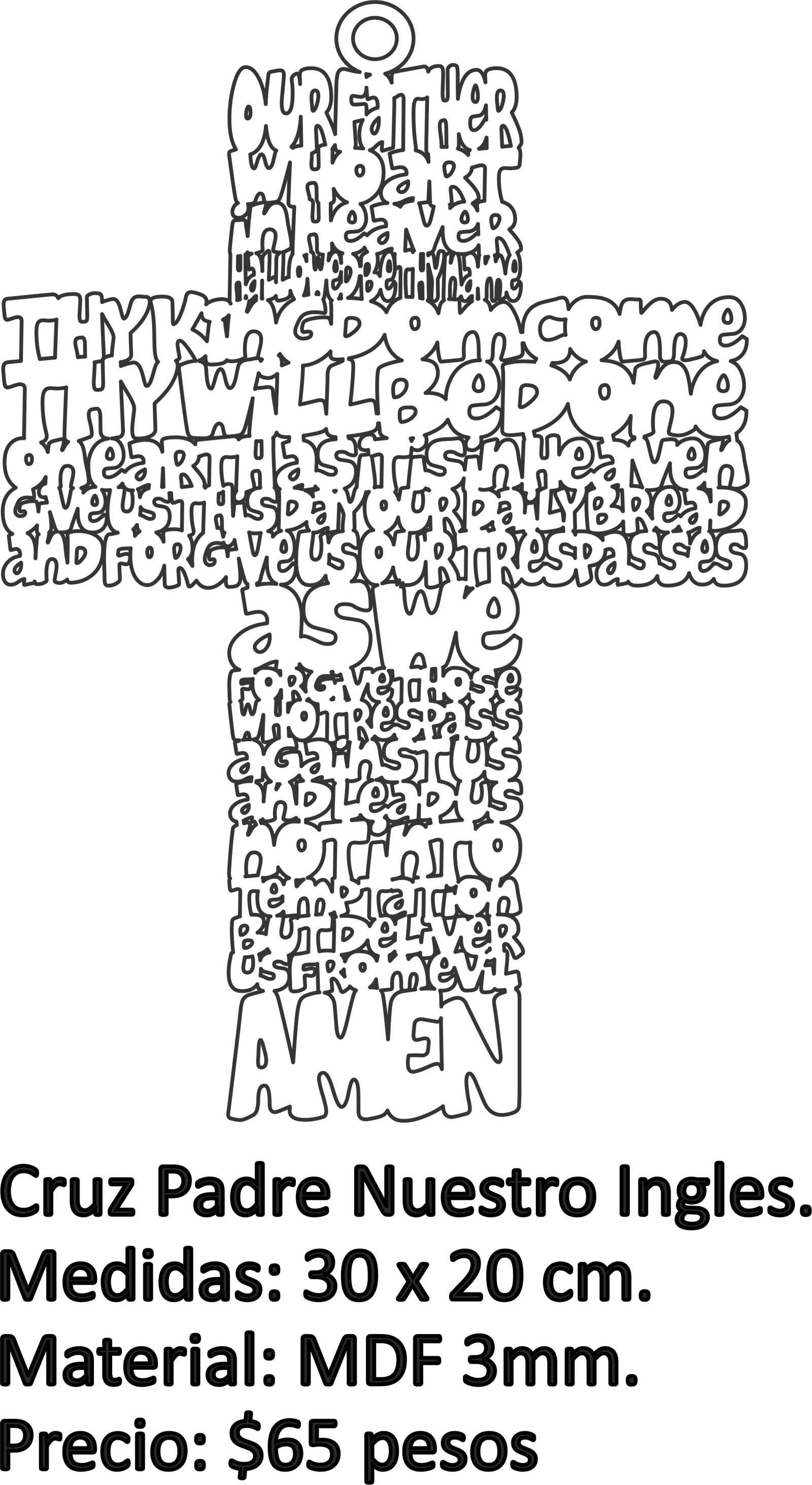 cruz padre nuestro inglés