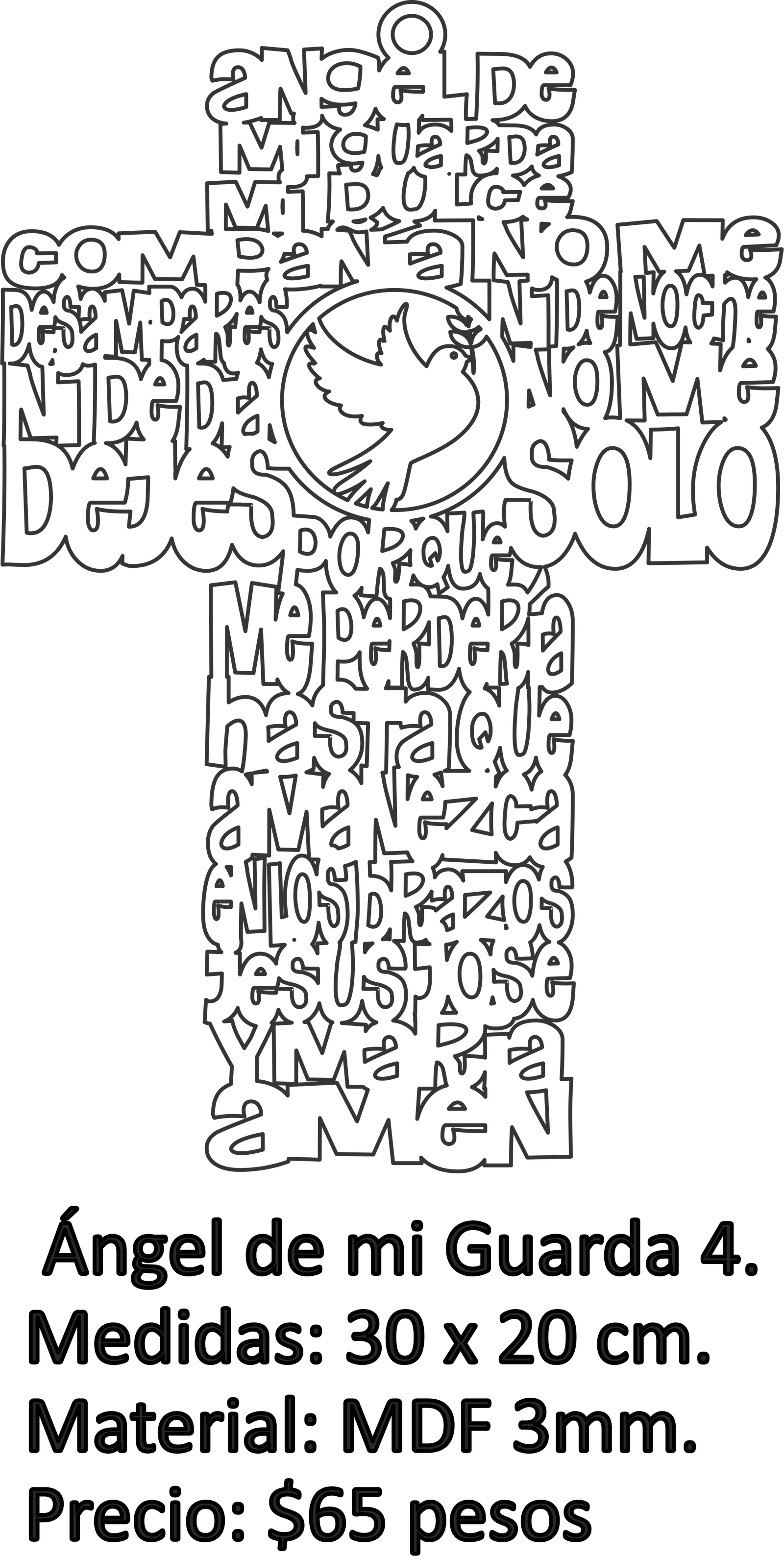 cruz ángel de mi guarda con paloma