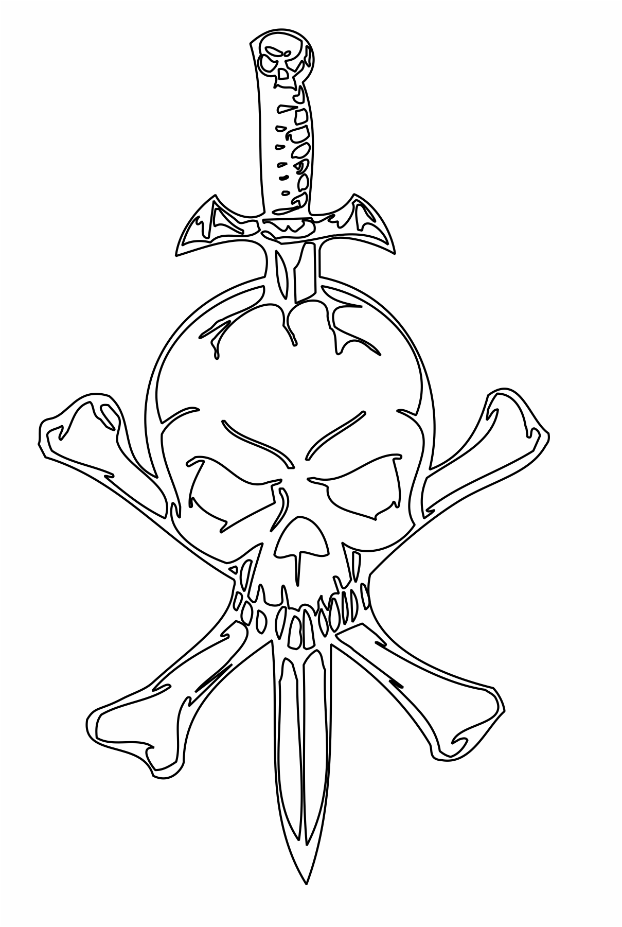 cráneo con espada