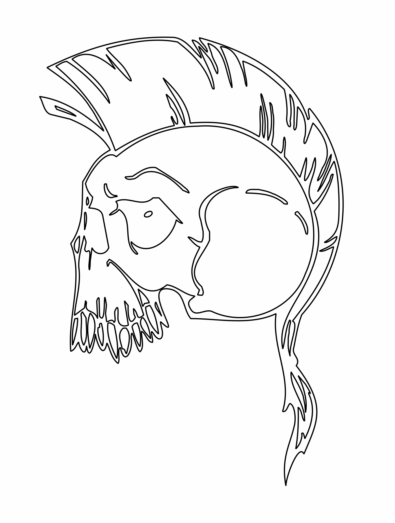 cráneo con mohicana