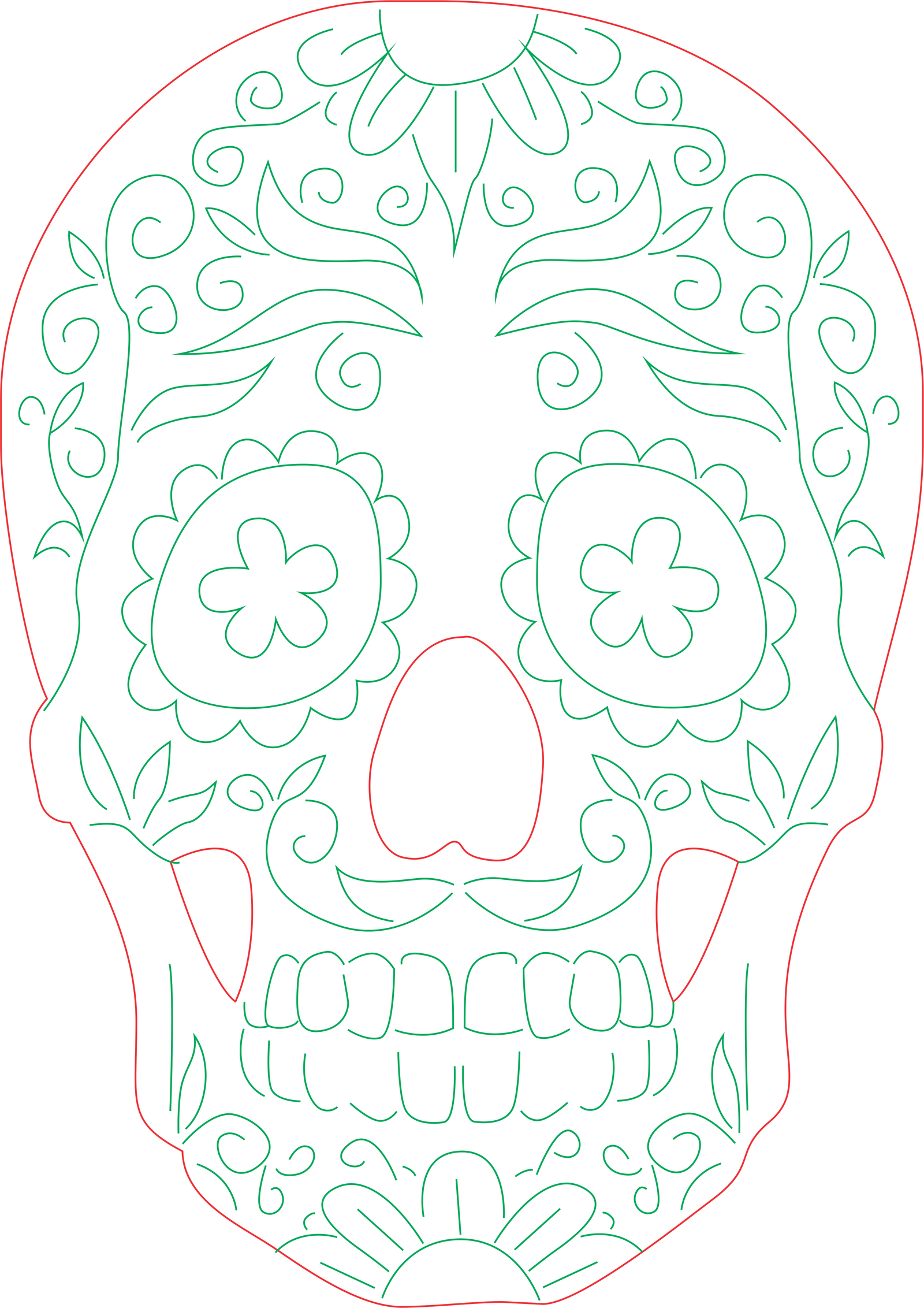 cráneo tradicional día de muertos