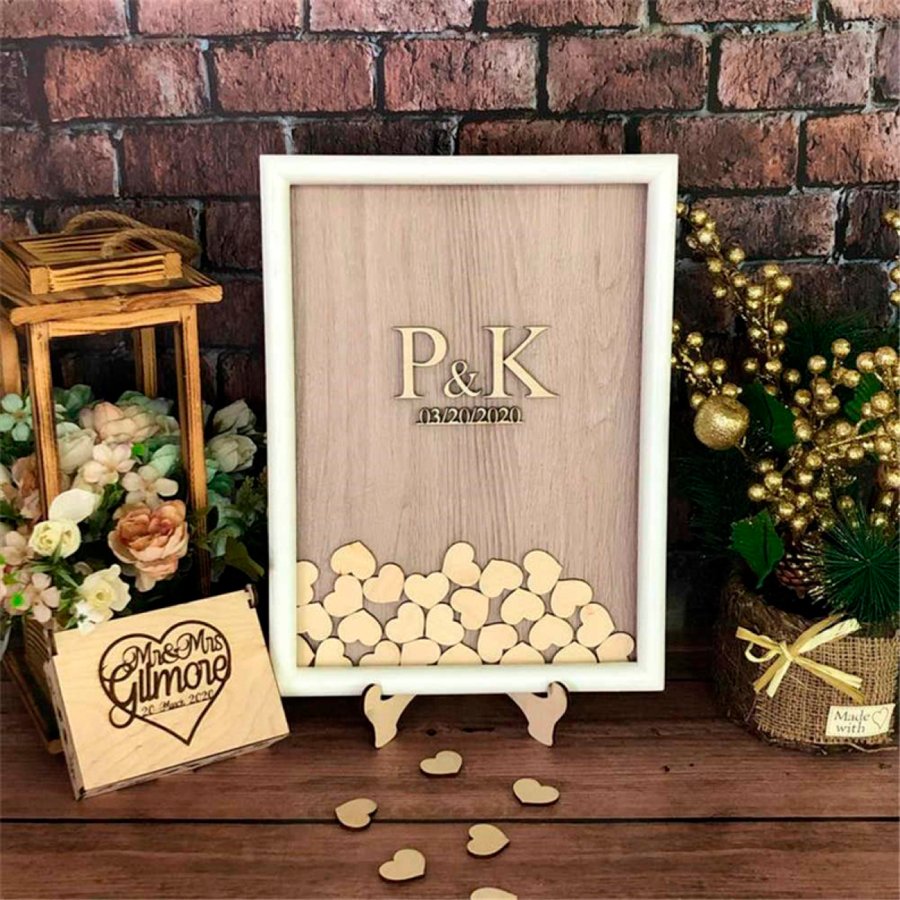 cuadro corazones de casamiento