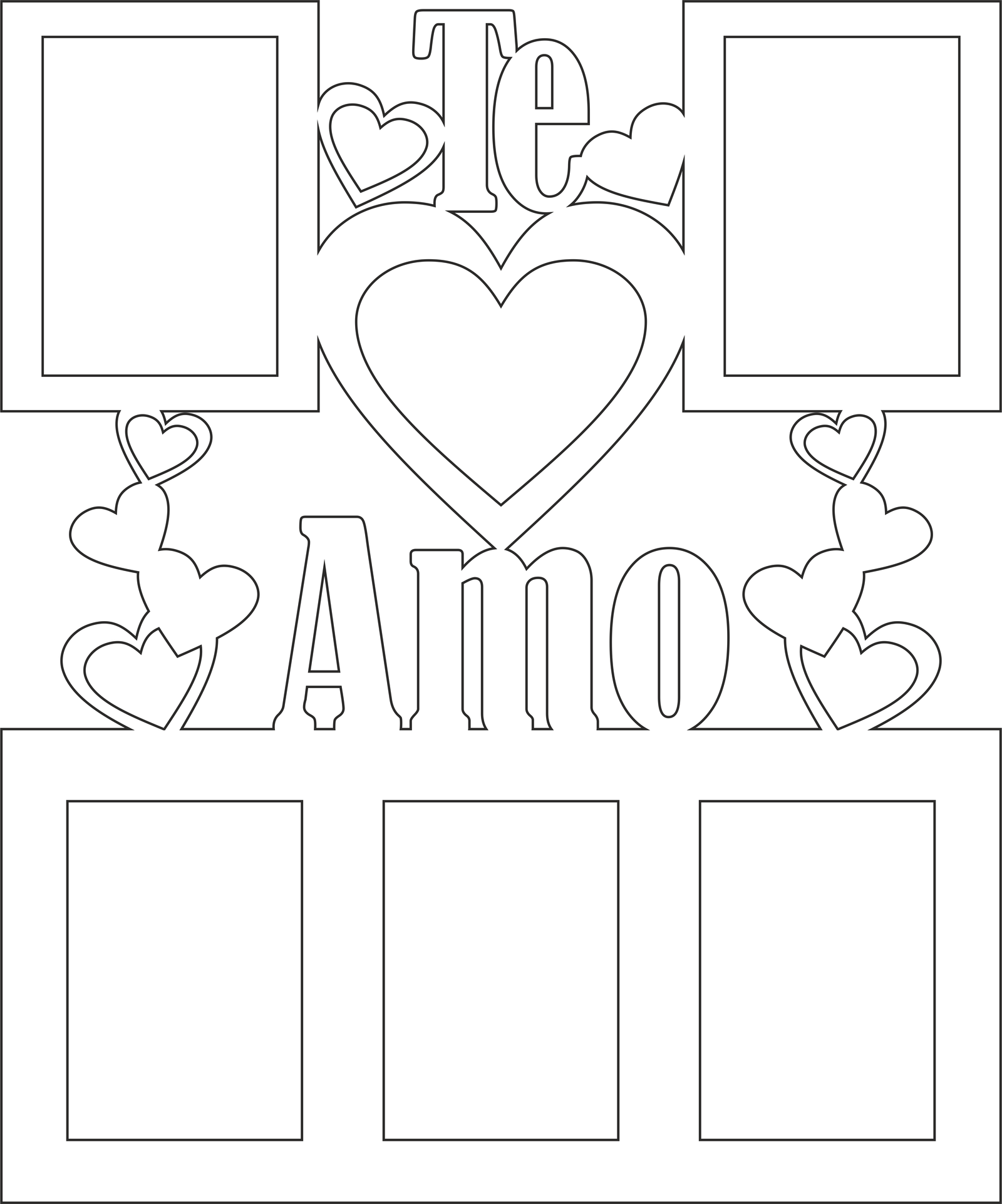 cuadro de 5 fotos te amo