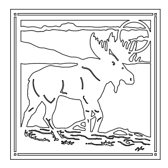 cuadro de alce y paisaje