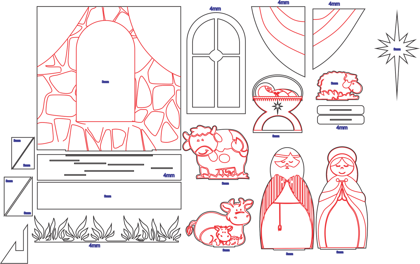 cuadro de nacimiento navideño