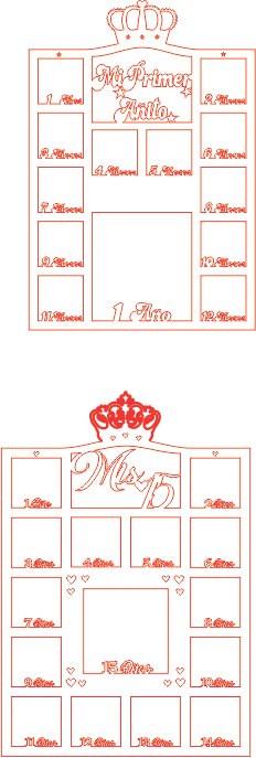 cuadros para primer año y quince años