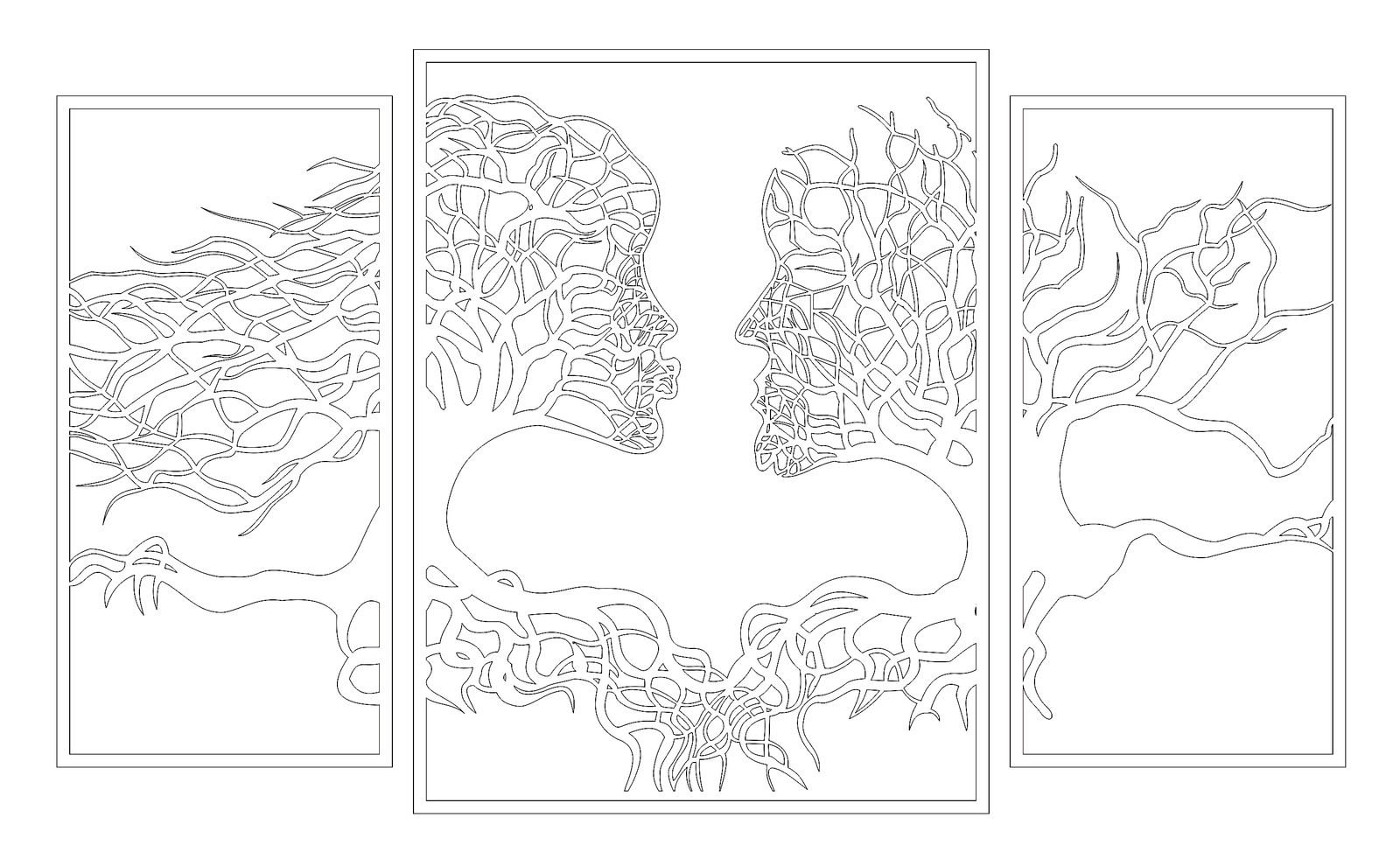 cuadros árboles y rostros