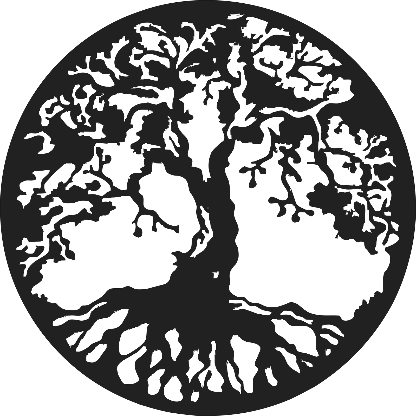 círculo con árbol en su interior