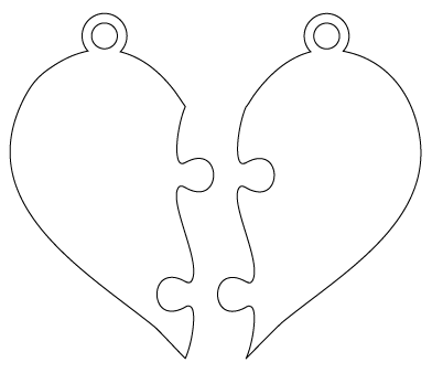 dije de rompecabezas de corazón