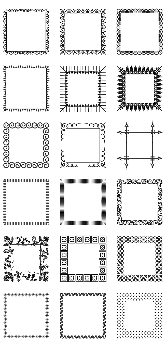 diseños de bordes cuadrados