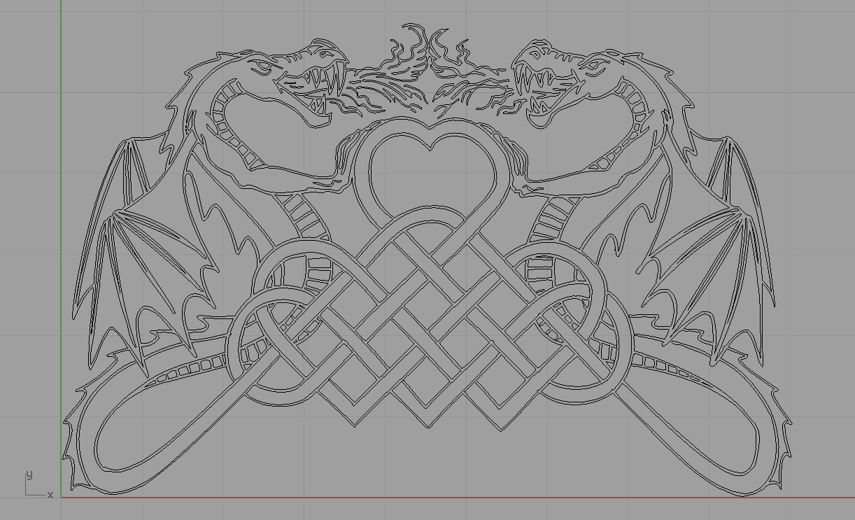 dragón corazón entrelazado