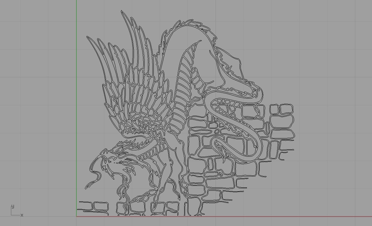 dragón occidental sobre pared