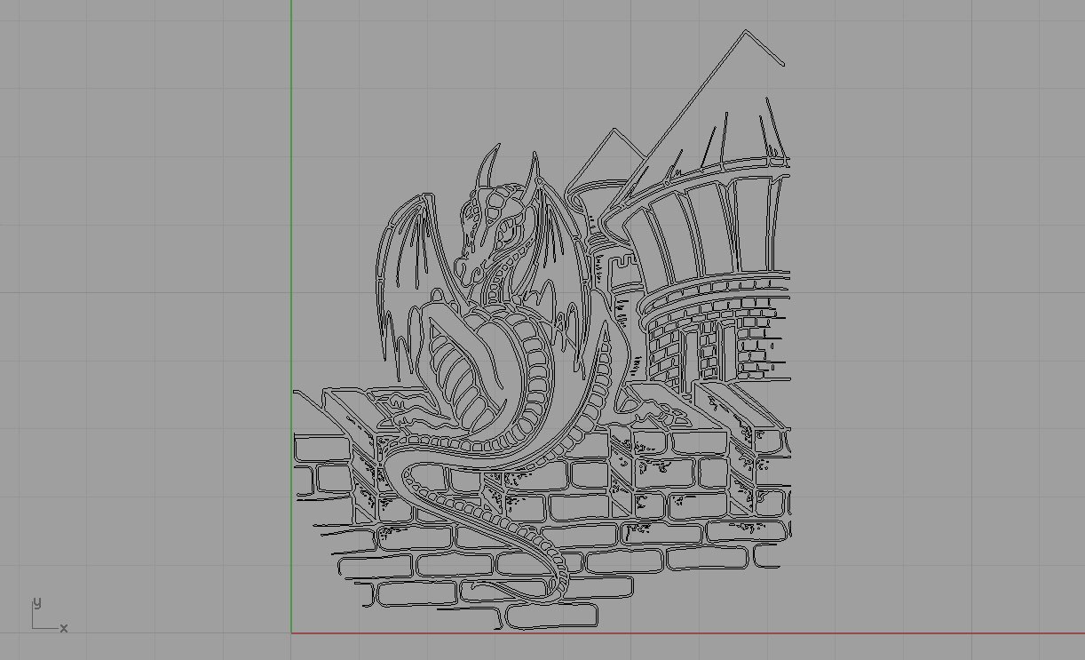 dragón sobre pared de ladrillos