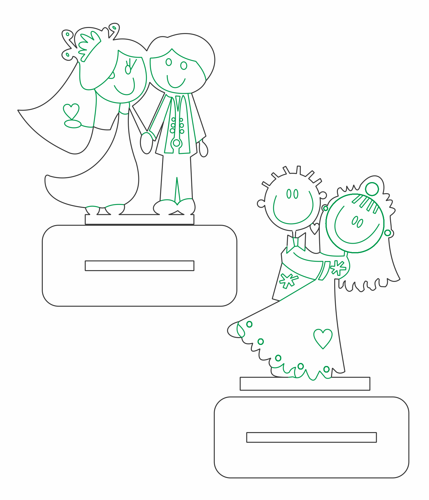 dúo de recuerdos para boda con base