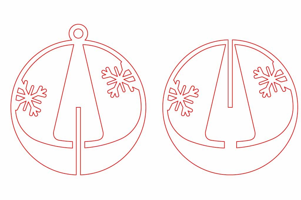 esfera 3d pino con copos