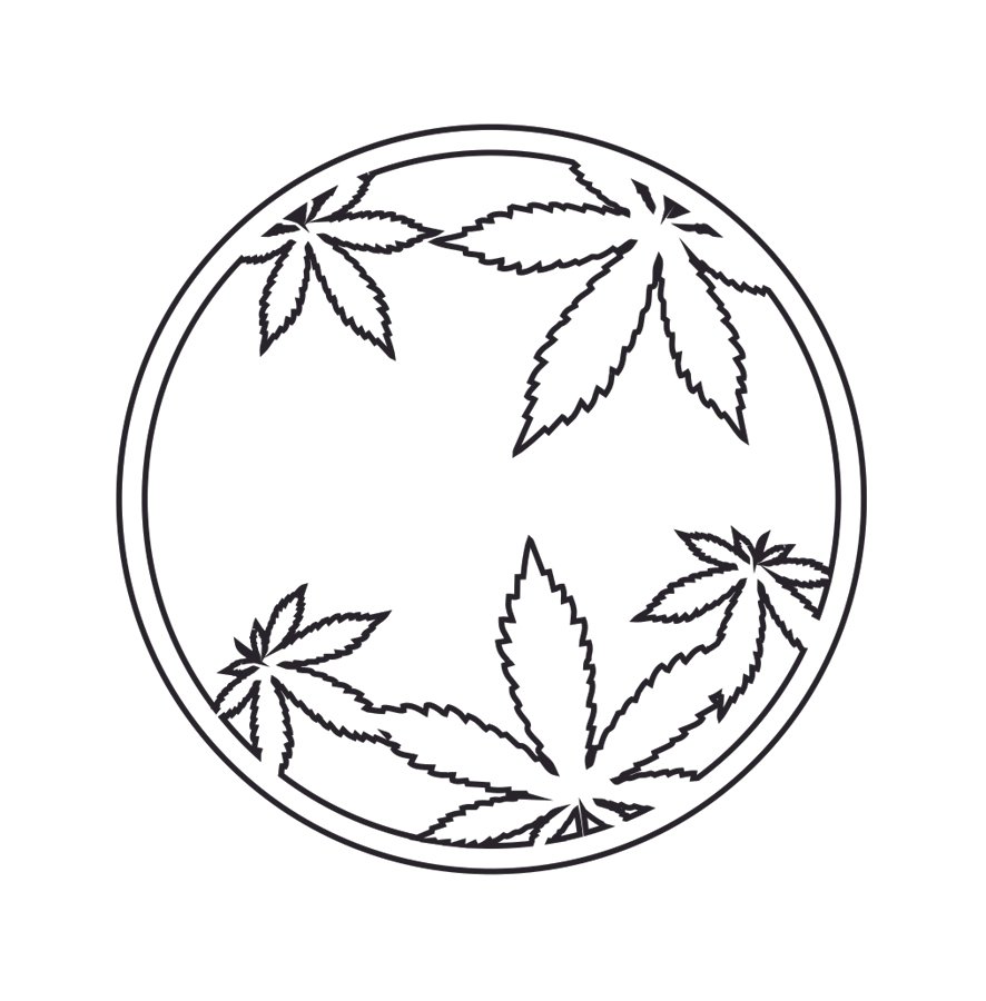 esfera con hojas de marihuana