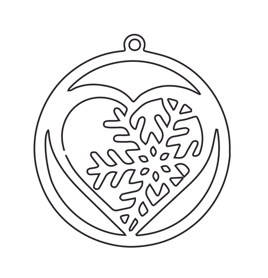 esfera corazón de copo