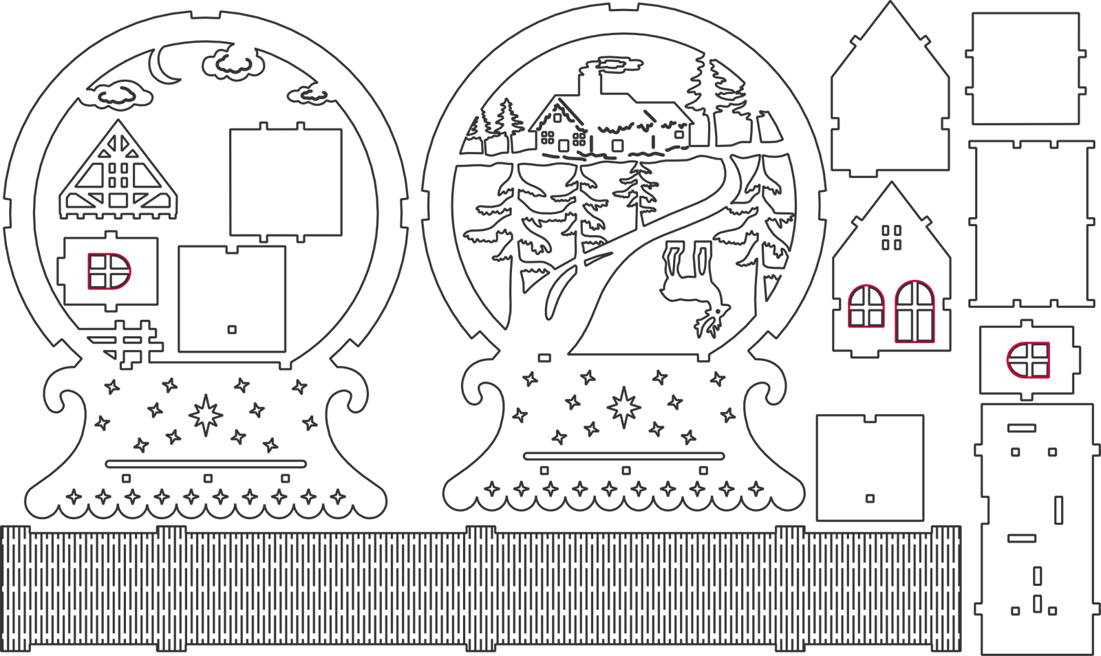 esfera de paisaje navideño