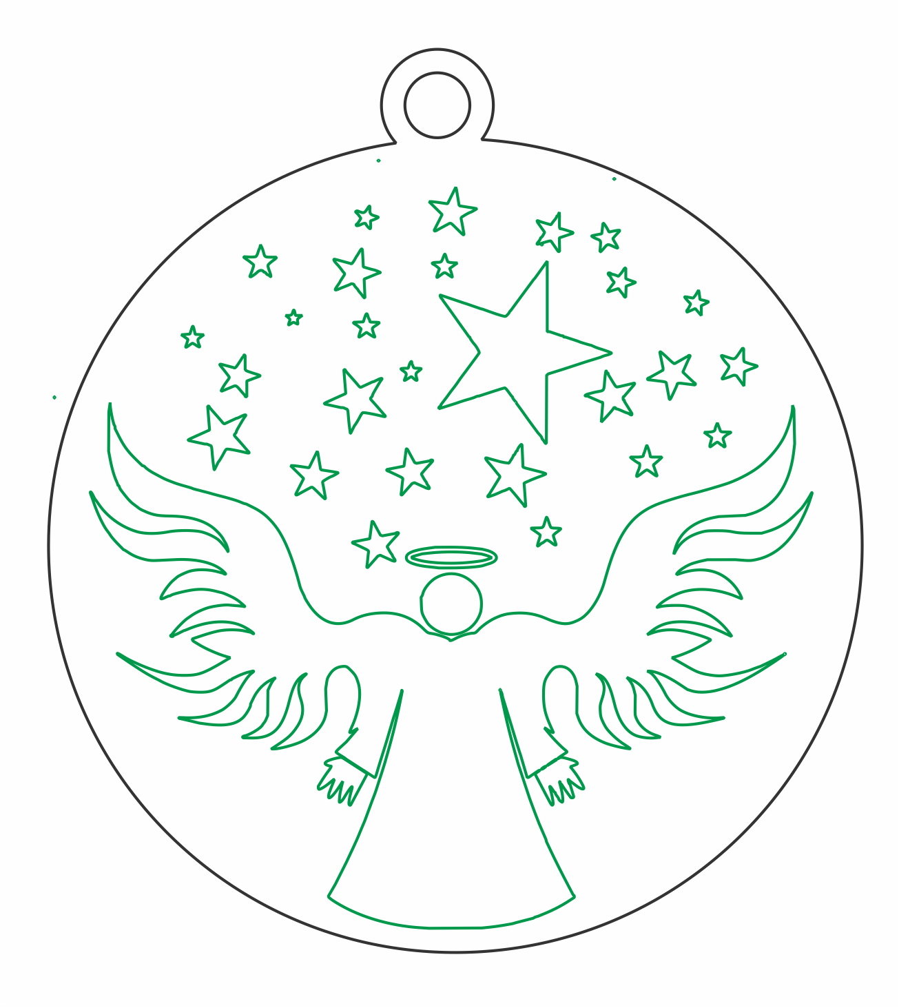 esfera de ángel y estrella