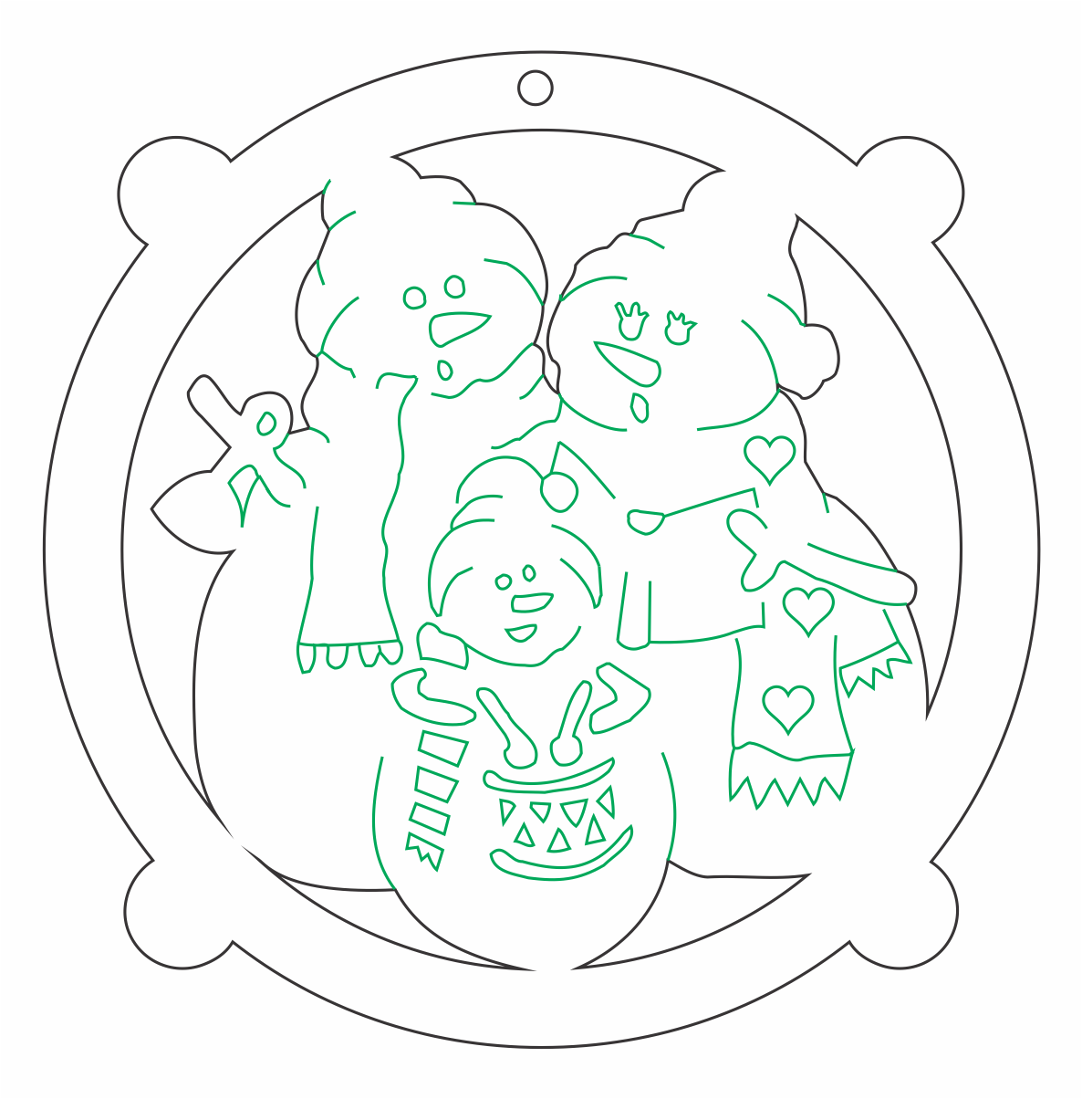 esfera familia de nieve