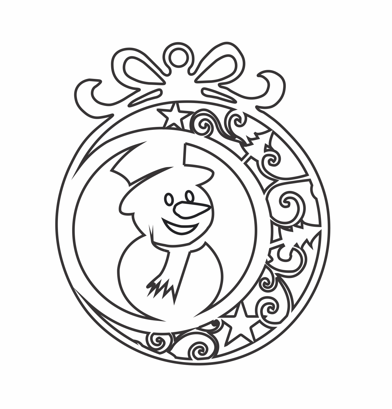 esfera muñeco de nieve sonriente