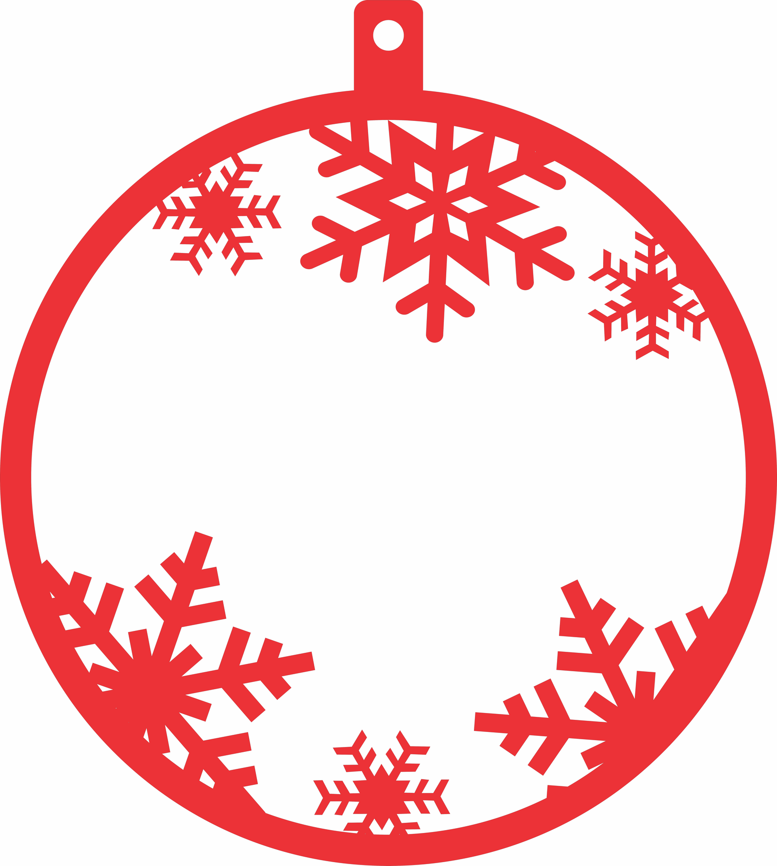 esfera navideña con diseño de copos