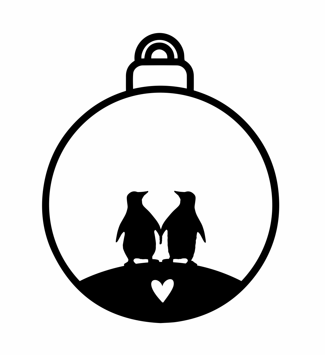 esfera par de pingüinos