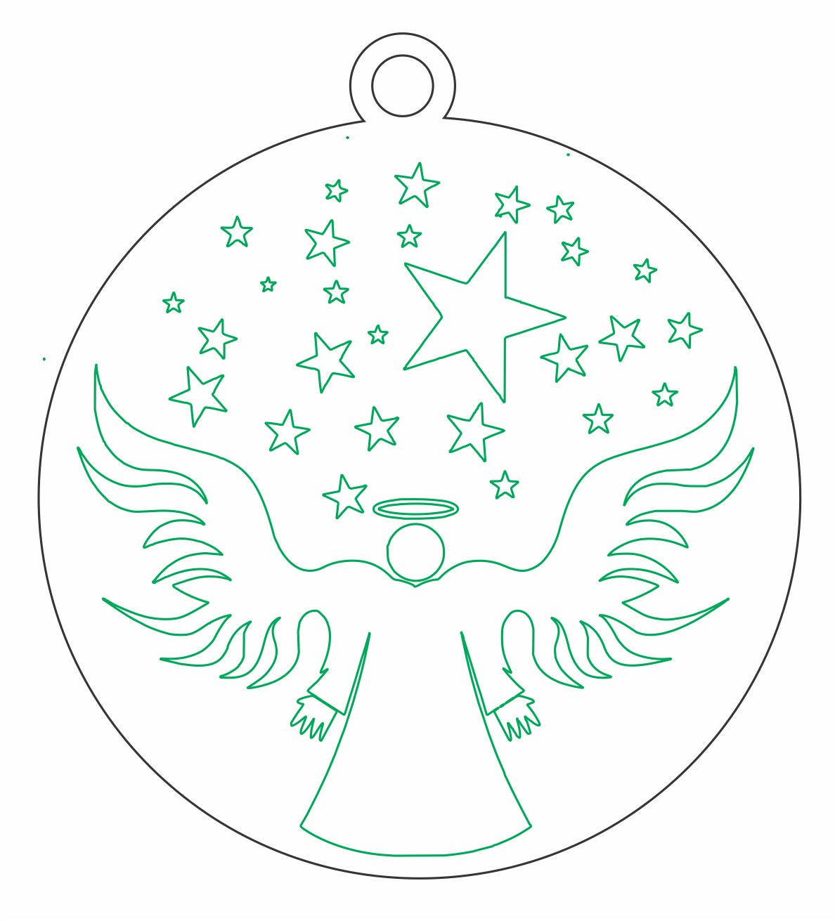 esfera ángel y estrellas