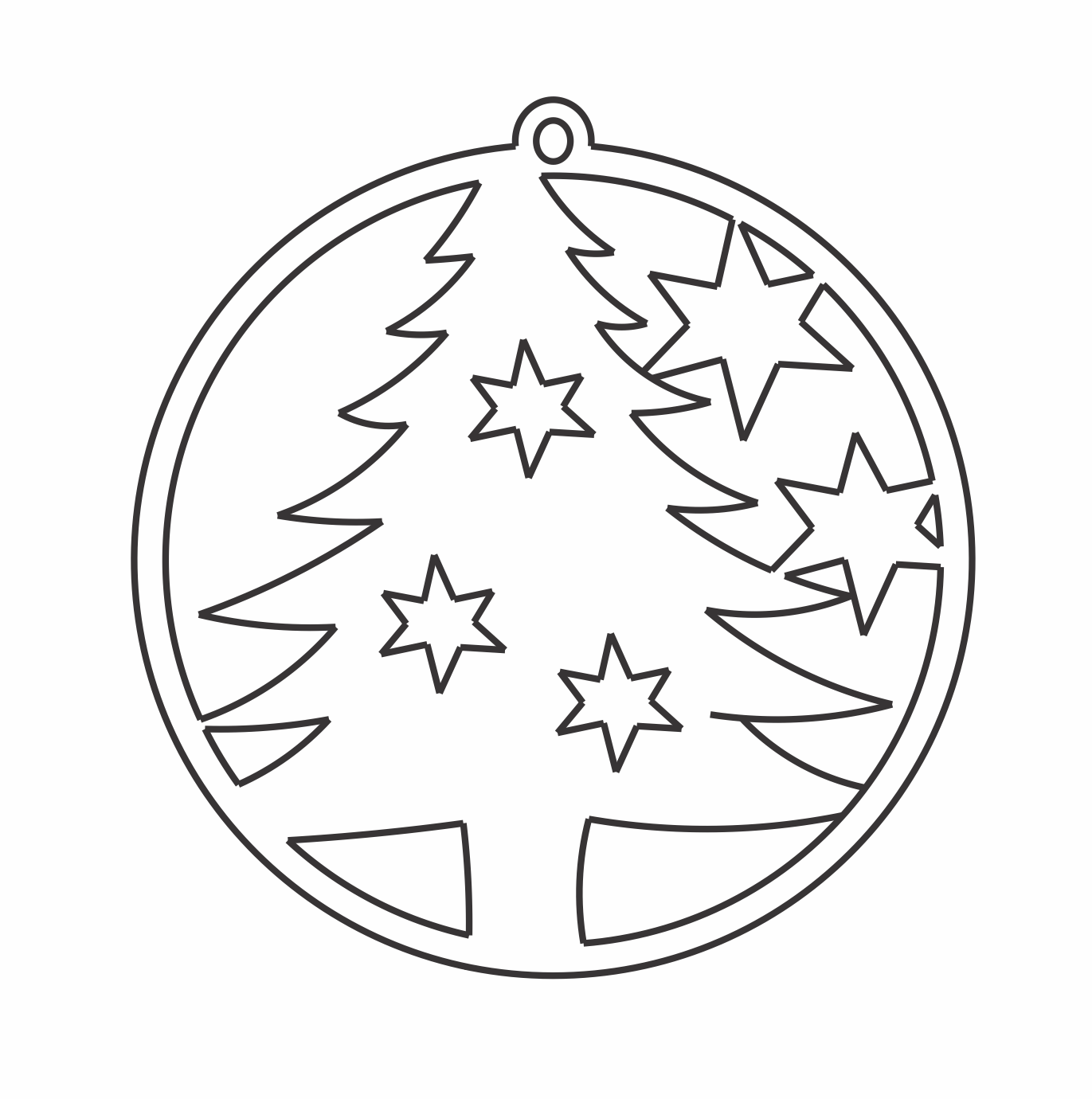 esfera árbol y estrellas