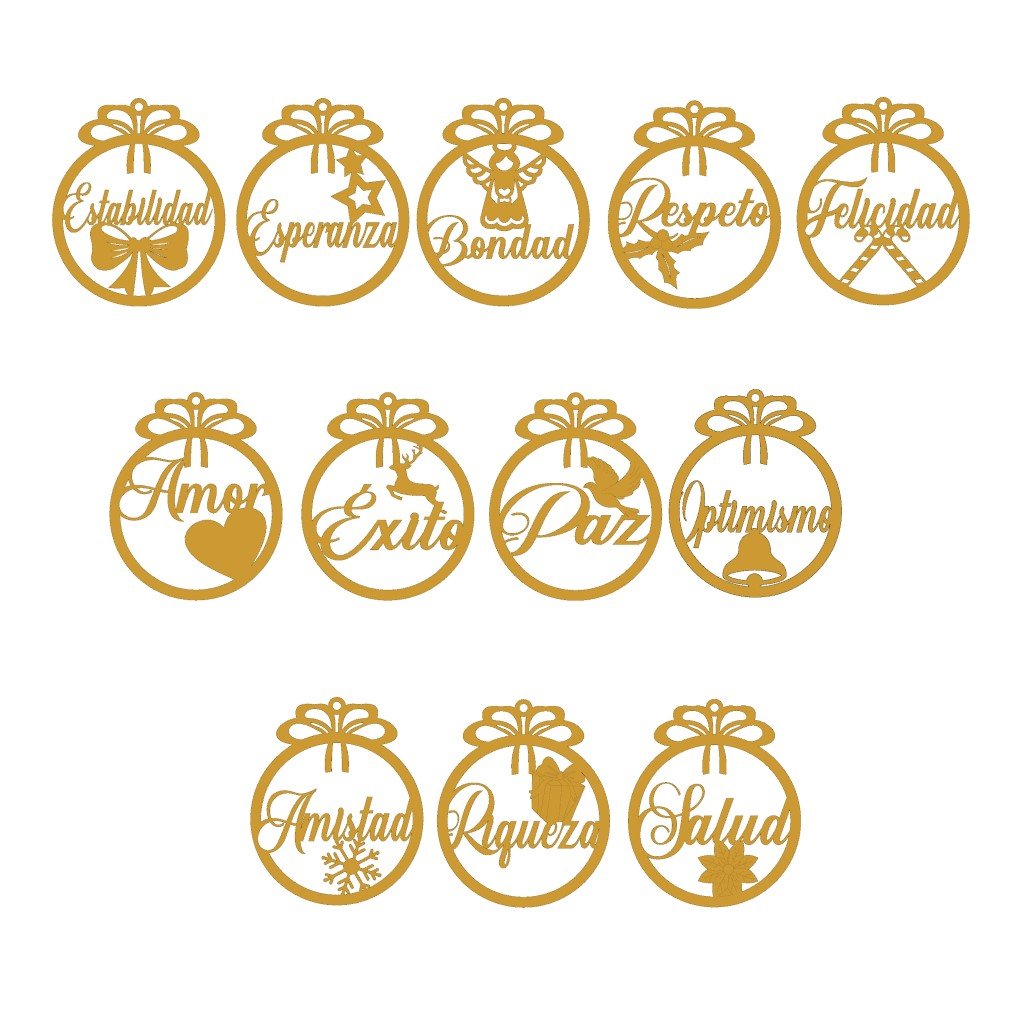 esferas con deseos navideños