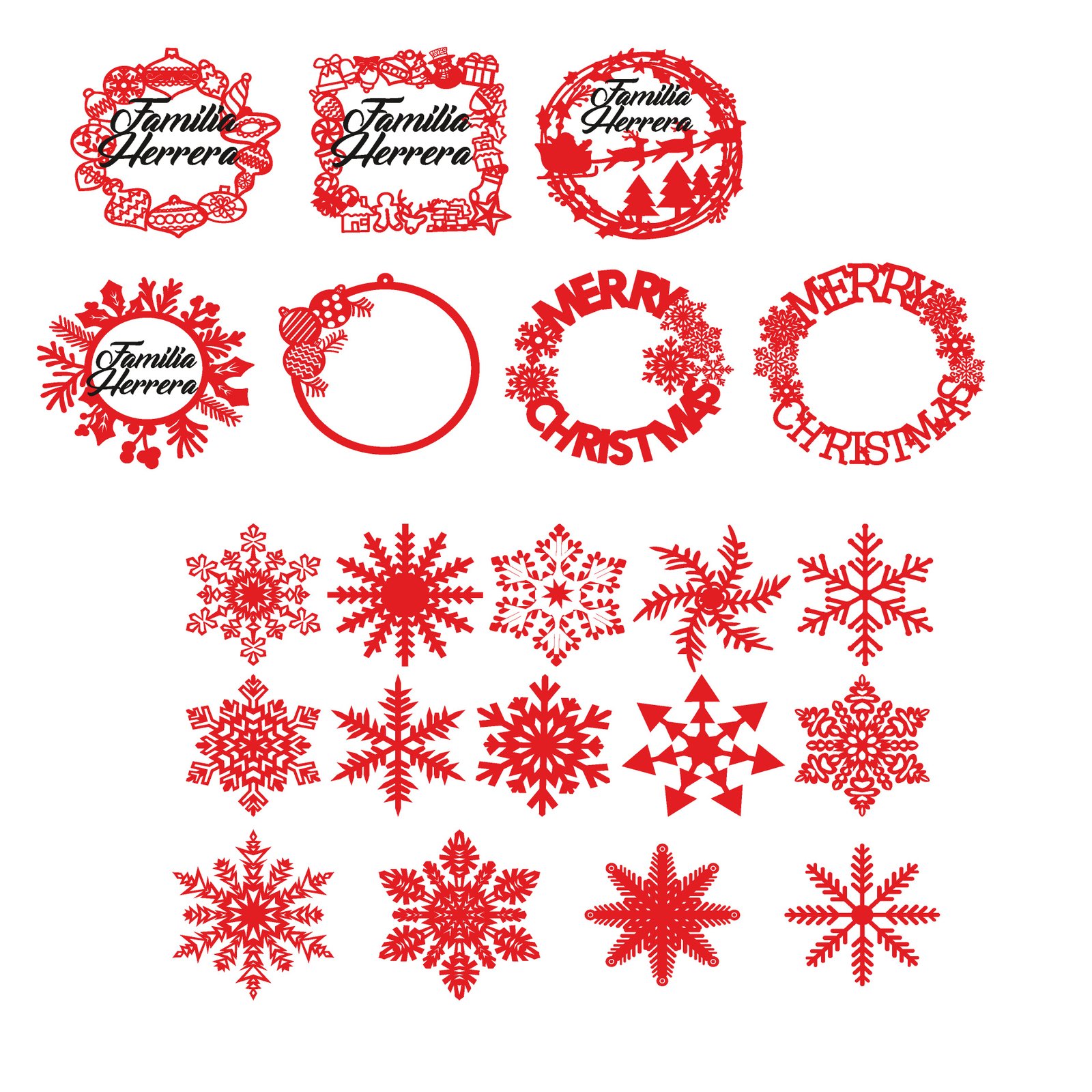 esferas de copos de nieve