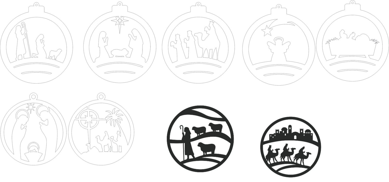 esferas de paisajes navideños