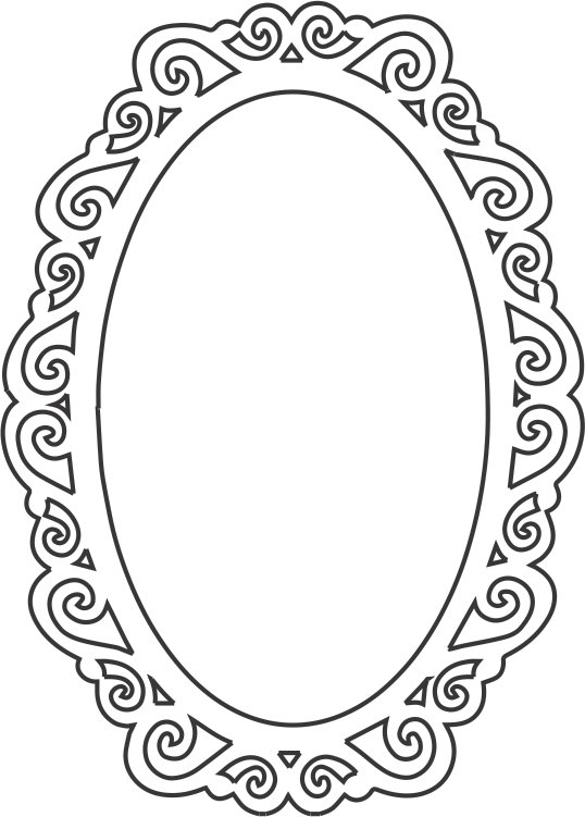 espejo de pared ovalado