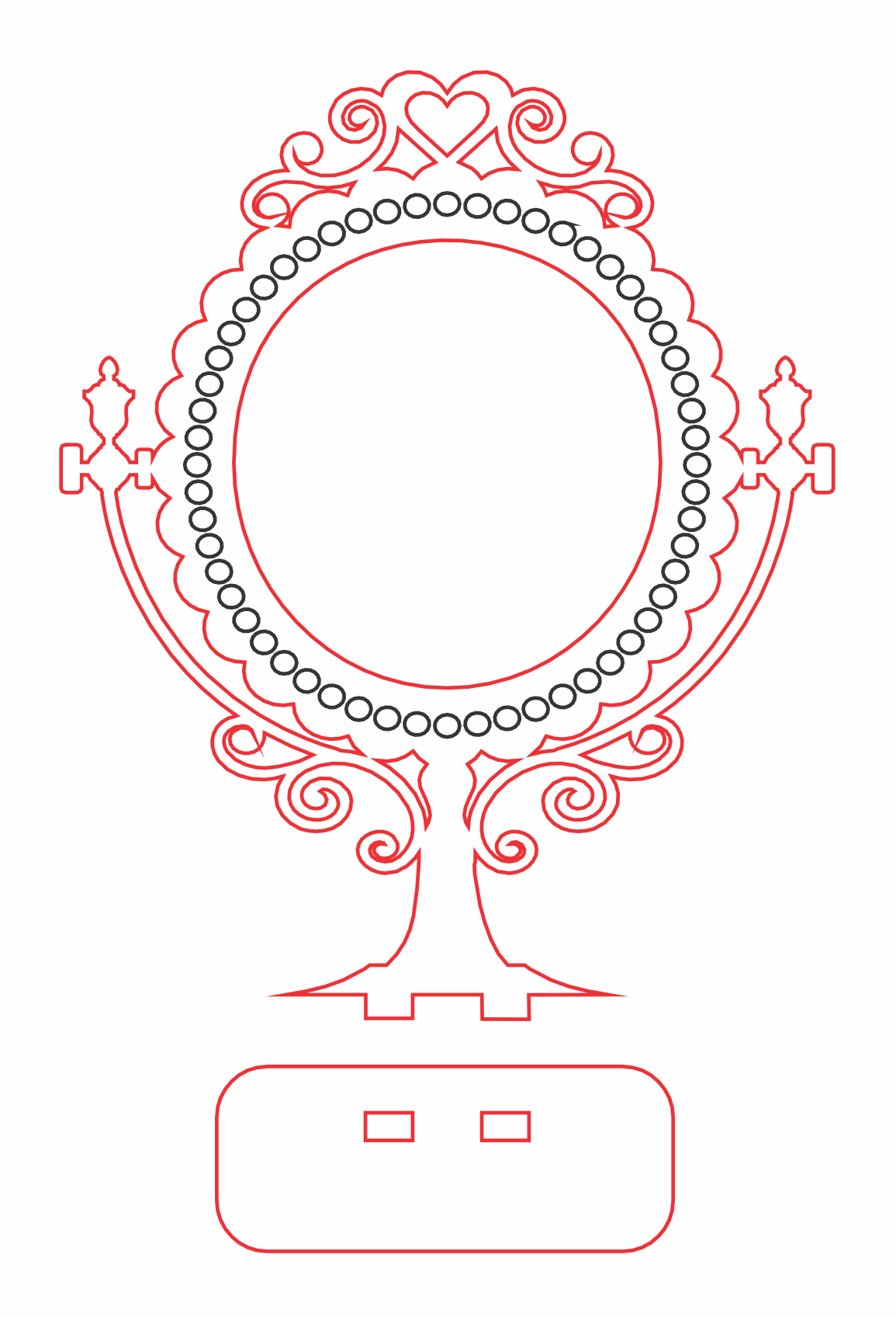 espejo de tocador redondo