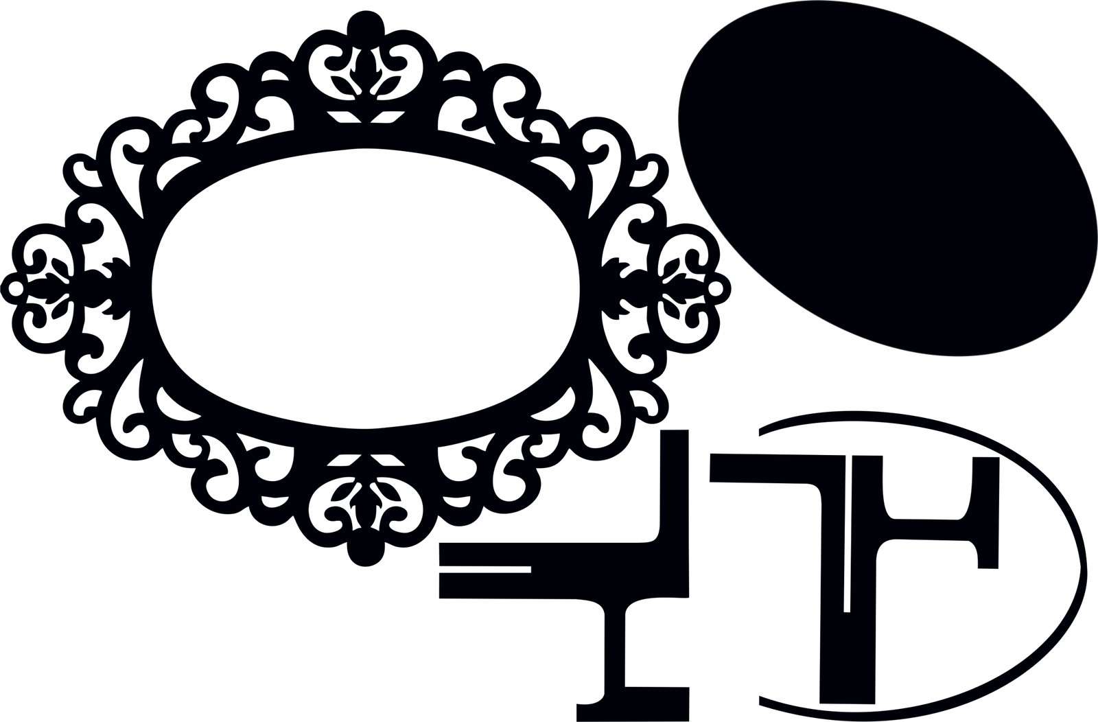 espejo ovalado con base