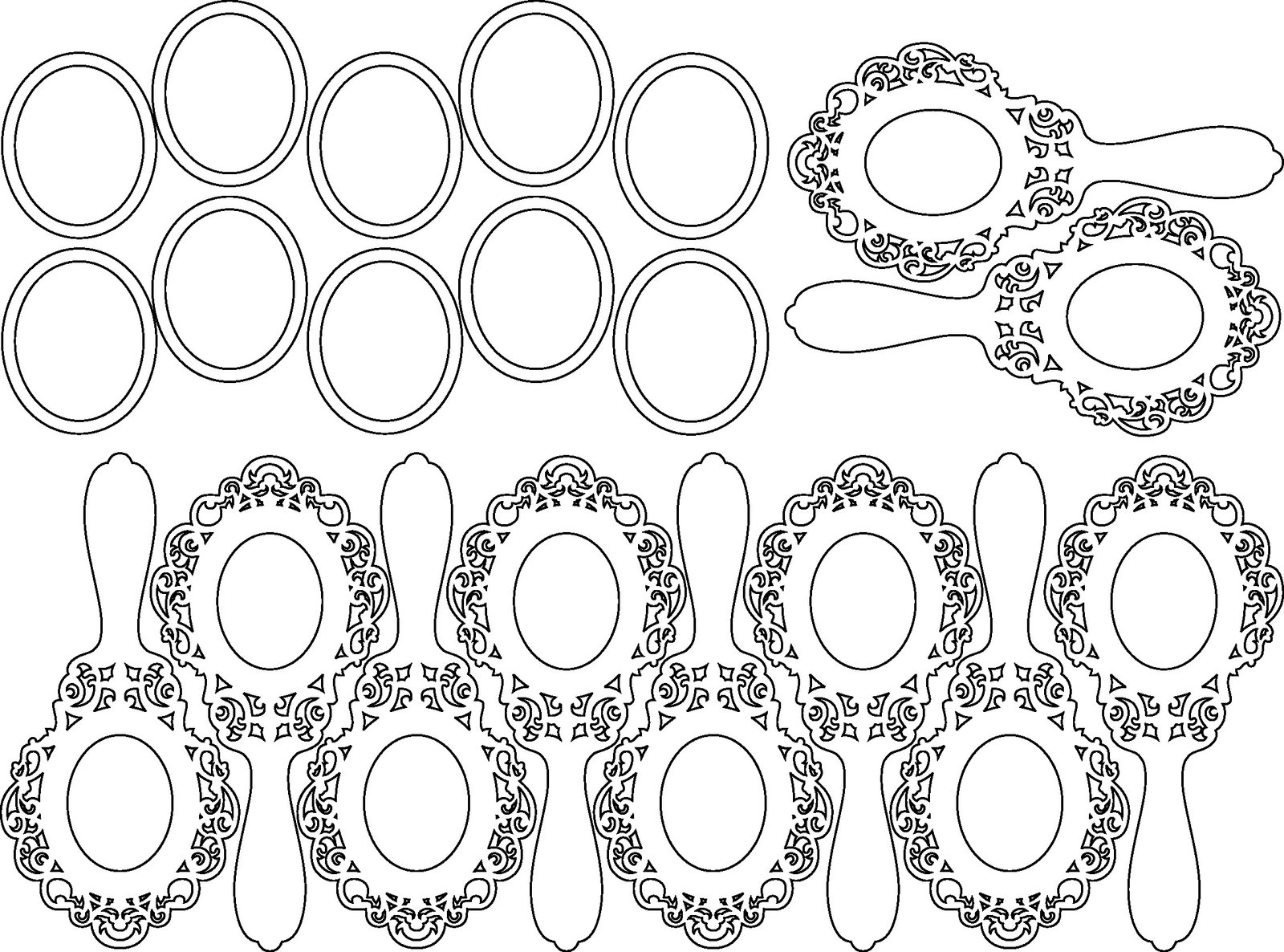 espejo ovalado de mano